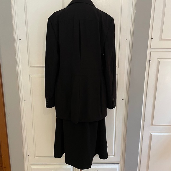 Ralph Lauren Black Wool Blend Blazer Skirt Suit Set Women's 12 Classic Statement - Picture 7 of 16